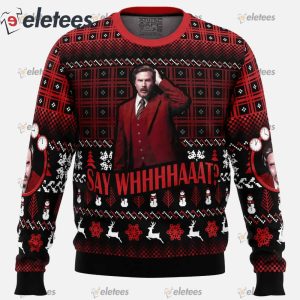 Say Whhhhaaat Anchorman Ugly Christmas Sweater