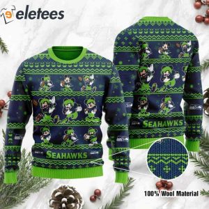 Seahawks Mickey Mouse Knitted Ugly Christmas Sweater1