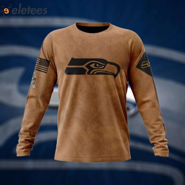 Seahawks Veterans Day Brown Hoodie