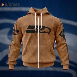 Seahawks Veterans Day Brown Hoodie 8