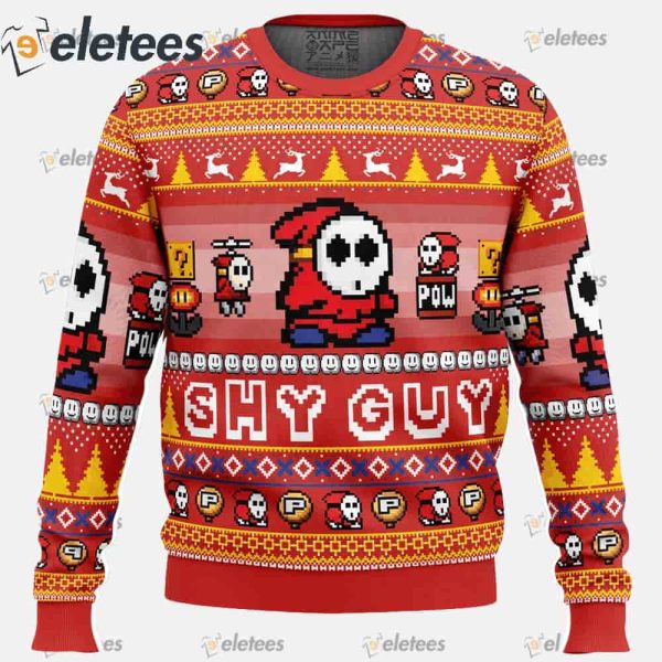 Shy Guy Super Mario Bros Ugly Christmas Sweater