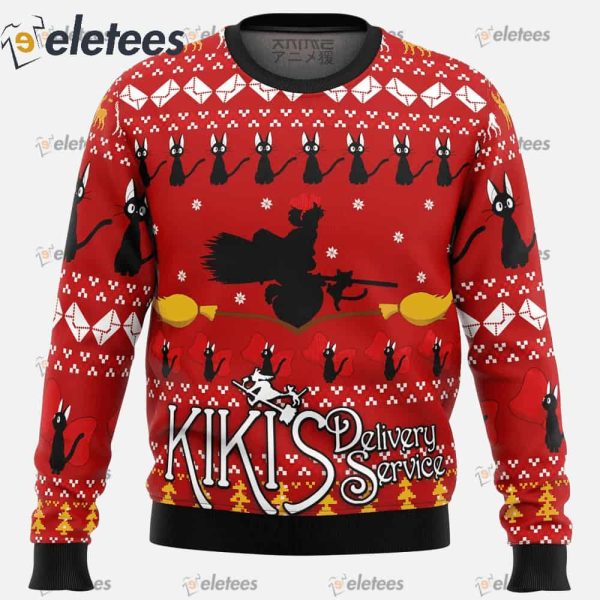 Silhouette Kiki’s Delivery Service Ugly Christmas Sweater