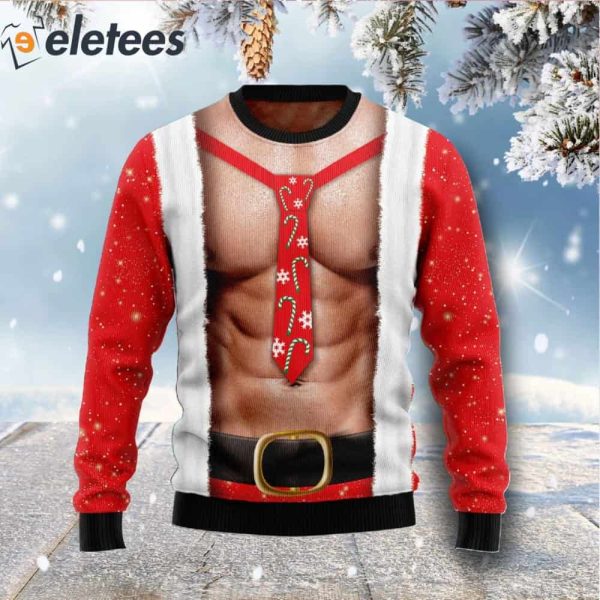 Six Pack Muscle Funny Ugly Christmas Sweater