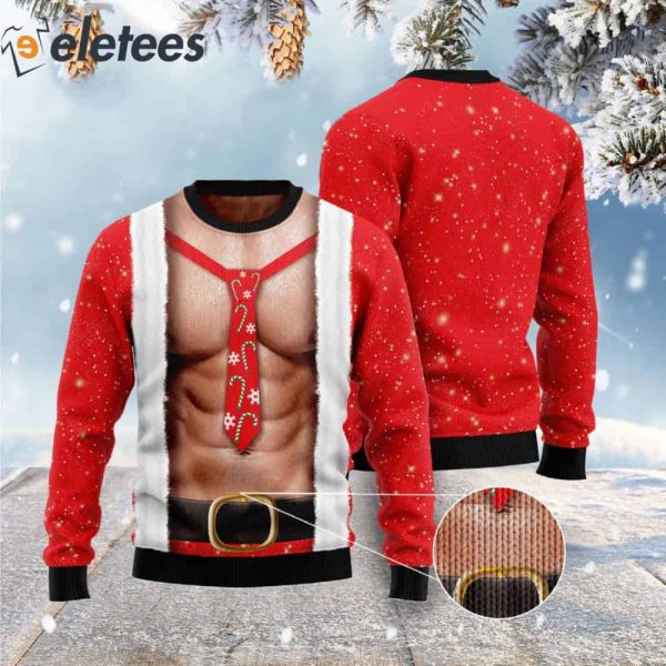 Six Pack Muscle Funny Ugly Christmas Sweater