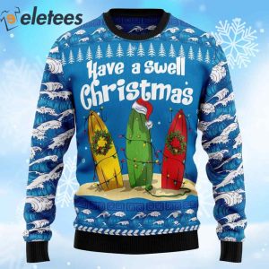 Skateboard Have A Swell Christmas Ugly Sweater
