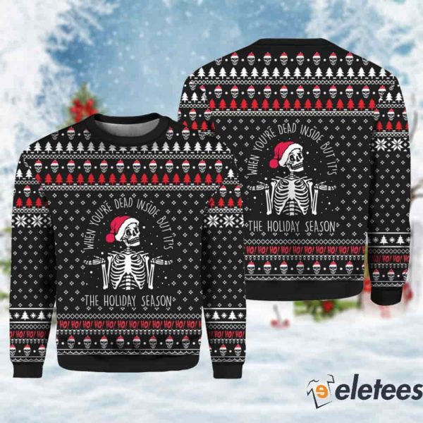 Skull Santa When You’re Dead Inside Ugly Christmas Sweater