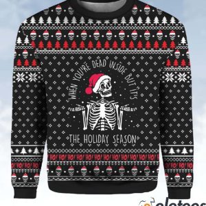 Skull Santa When Youre Dead Inside Ugly Christmas Sweater 2