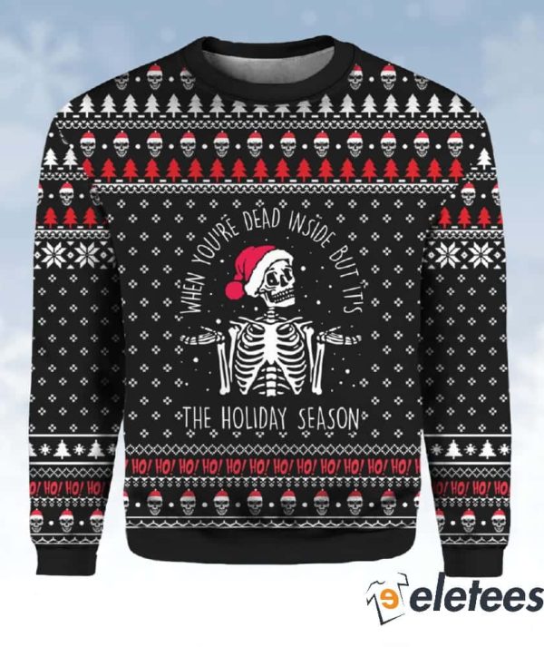 Skull Santa When You’re Dead Inside Ugly Christmas Sweater
