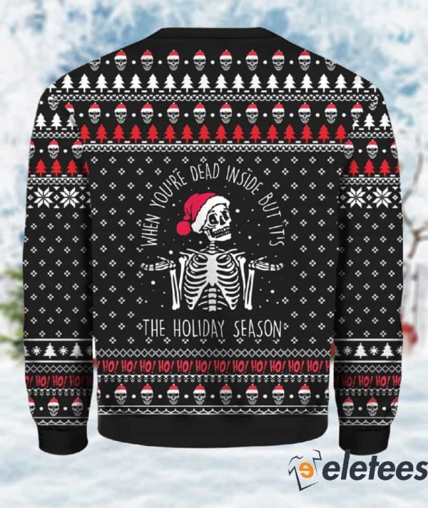 Skull Santa When You’re Dead Inside Ugly Christmas Sweater