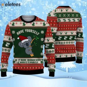 Sloth Have Yourself A Fair Dinkum Ugly Christmas Sweater