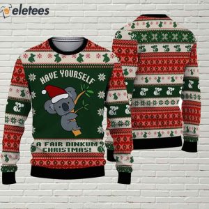 Sloth Have Yourself A Fair Dinkum Ugly Christmas Sweater 2