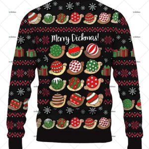 Snail Cocks Merry Dickmas Ugly Christmas Sweater 2