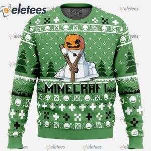 Snow Golem Minecraft Ugly Christmas Sweater