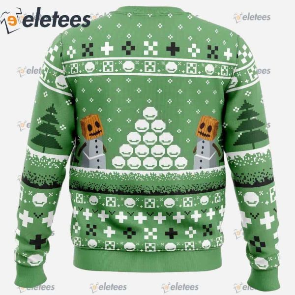 Snow Golem Minecraft Ugly Christmas Sweater