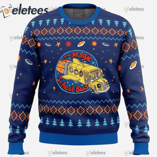 Space Adventures The Magic School Bus Ugly Christmas Sweater
