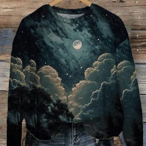 Starry Sky Print Sweatshirt