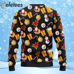Steelers Football Santa Snowman Ugly Christmas Sweater 2