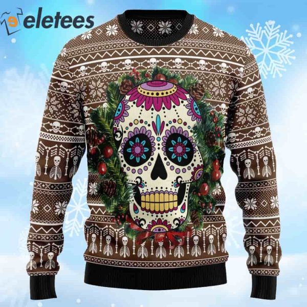 Stunning Sugar Skull Ugly Christmas Sweater
