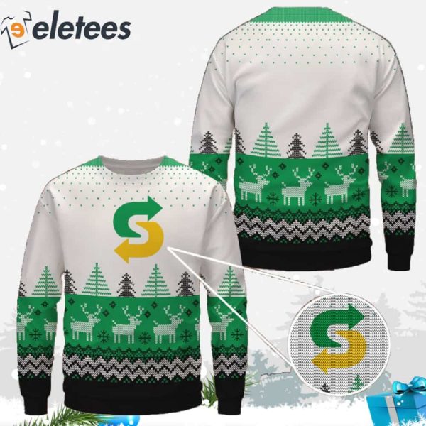 Subway Fast Food Christmas Ugly Sweater