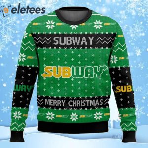 Subway Fast Food Ugly Christmas Sweater