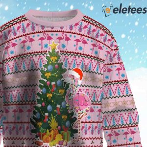 Sweet Flamingo Christmas Tree Ugly Christmas Sweater 2