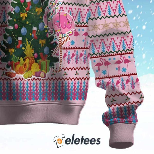 Sweet Flamingo Christmas Tree Ugly Christmas Sweater