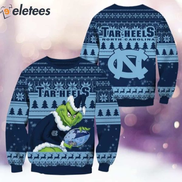 Tar Heels Grnch Christmas Ugly Sweater