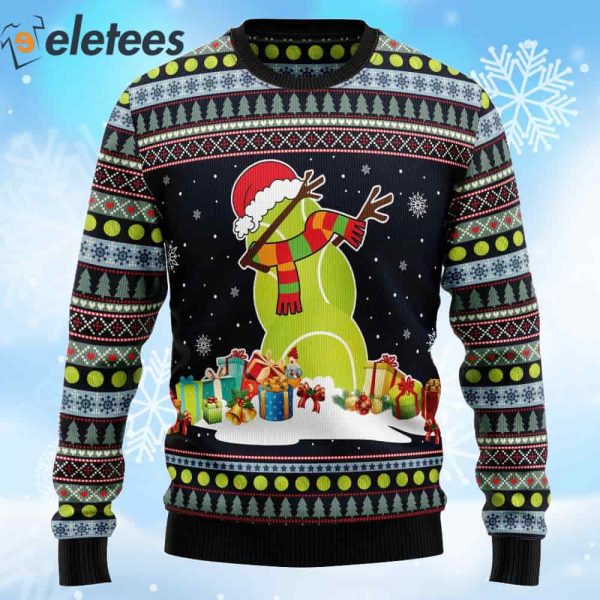 Tennis Snowman Ugly Christmas Sweater
