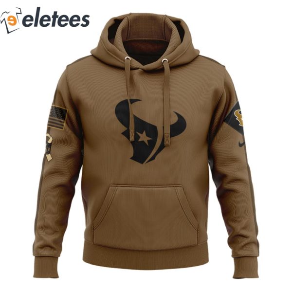 Texans Salute To Service Veterans Day Brown Hoodie