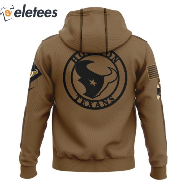 Texans Salute To Service Veterans Day Brown Hoodie