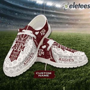 Texas AM Aggies Custom Name Native American Pattern HD Shoes