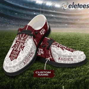 Texas AM Aggies Custom Name Native American Pattern HD Shoes1