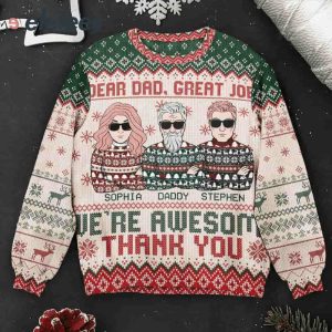 Thank You Dad Custom Name Ugly Christmas Sweater1