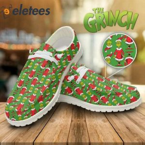 The Grinch Santa Hat Christmas Dude Shoes 1