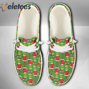 The Grinch Santa Hat Christmas Dude Shoes 3