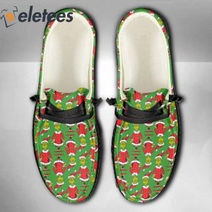 The Grinch Santa Hat Christmas Dude Shoes 4