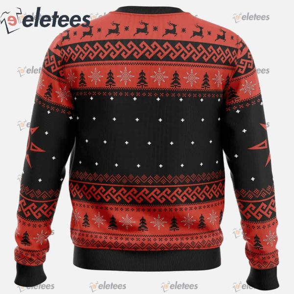 The Strongest Dragon Wargreymon Digimon Ugly Christmas Sweater