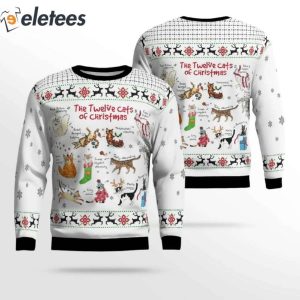 The Twelve Cats Of Christmas Ugly Christmas Sweater 2