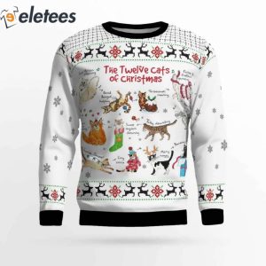 The Twelve Cats Of Christmas Ugly Christmas Sweater 3