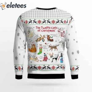 The Twelve Cats Of Christmas Ugly Christmas Sweater 4