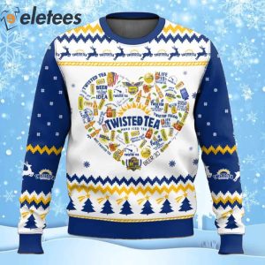 Twisted Tea Hard Iced Tea Heart Ugly Christmas Sweater