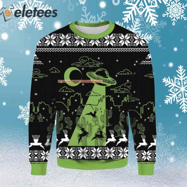 UFO Holographic Ugly Christmas Sweater