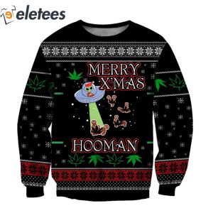 UFO Merry X'mas Hooman Ugly Christmas Sweater