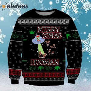 UFO Merry Xmas Hooman Ugly Christmas Sweater 2