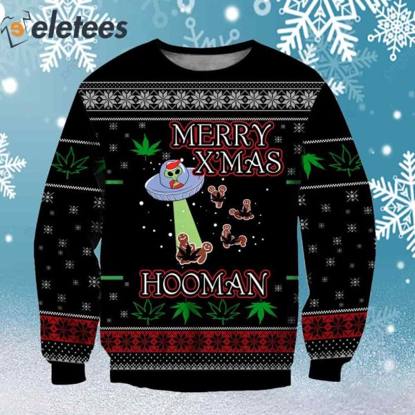 UFO Merry X’mas Hooman Ugly Christmas Sweater