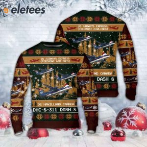 US Airways Express Piedmont Airlines De Havilland Canada DHC-8-311 Dash 8 Ugly Christmas Sweater