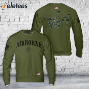 US Army Paratroopers With The 82nd Airborne Division Parachute Ugly Christmas Sweater