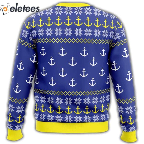 US Navy Anchor Pattern Veteran Ugly Christmas Sweater