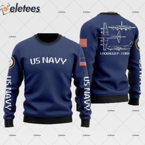 US Navy Lockheed P 3 Orion Ugly Christmas Sweater 2