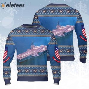 US Navy USS Ranger CV 61 Ugly Christmas Sweater 2